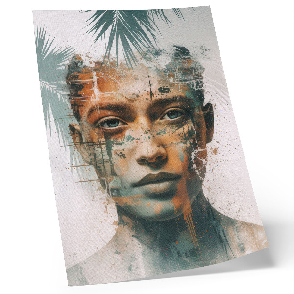 Dekorativni plakat Portret žene s tropskim motivima