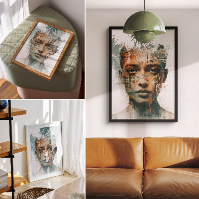Dekorativni plakat Portret žene s tropskim motivima