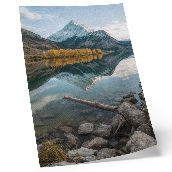 Dekorativni plakat Planine, jezero, drveće, odraz, mir, priroda