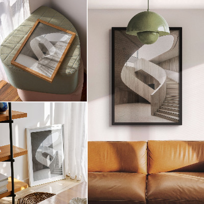 Dekorativni plakat Moderno spiralno stubište u elegantnom interijeru