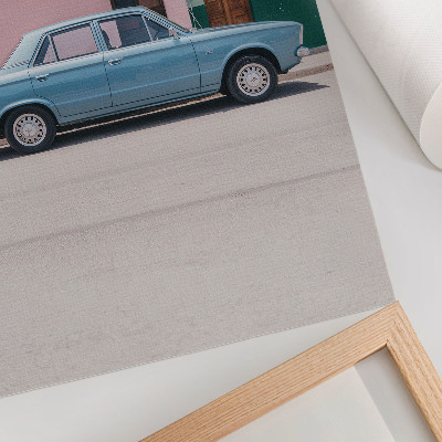 Plakat Klasični automobil pastelne zgrade retro šarm