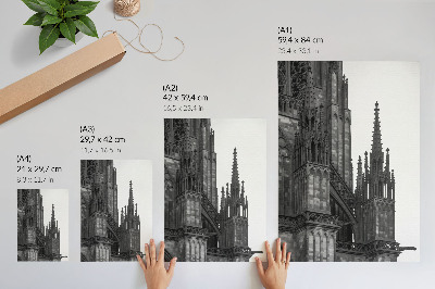 Plakat Gotička arhitektura zamršeno ukrašena kontrastima