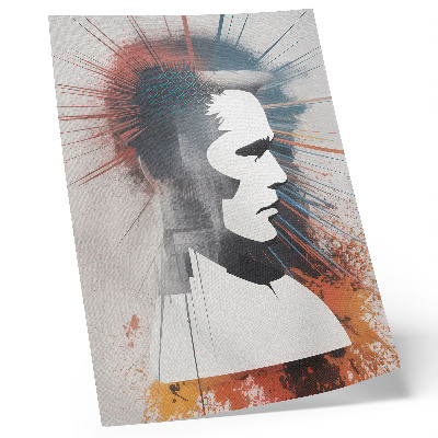 Dekorativni plakat Profil lica, dinamične linije, moderno