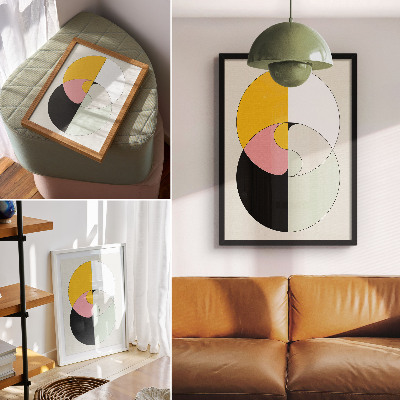 Tisak na platno Geometrijski krugovi kontrastnih boja minimalističkog stila