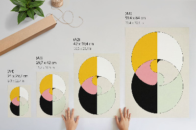 Tisak na platno Geometrijski krugovi kontrastnih boja minimalističkog stila