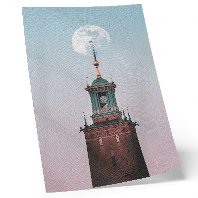 Plakat Tower Moon pozadina pastelno mirna