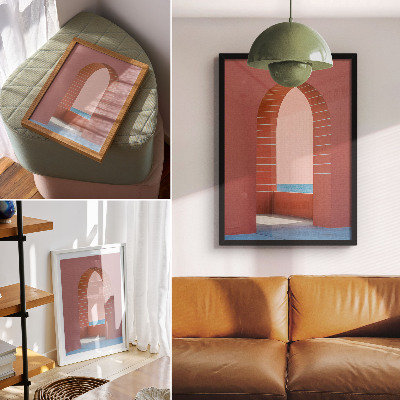 Dekorativni plakat Pastelni lukovi morske minimalističke arhitekture