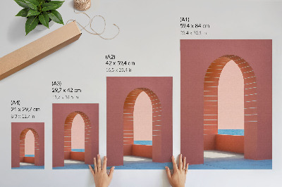 Dekorativni plakat Pastelni lukovi morske minimalističke arhitekture