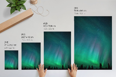 Tisak na platno Aurora Borealis tirkizno nebo svjetlucave zvijezde