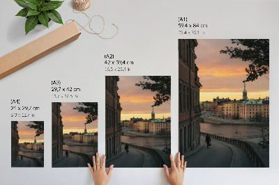 Dekorativni plakat Povijesne zgrade, večer, mirna atmosfera