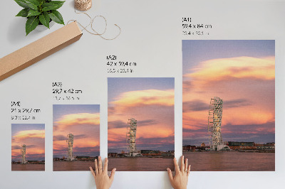 Dekorativni plakat Moderni toranj pastelno nebo zalazak sunca