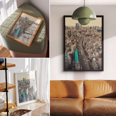 Zidni plakat Panorama grada, visoke zgrade, cesta