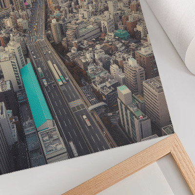 Zidni plakat Panorama grada, visoke zgrade, cesta