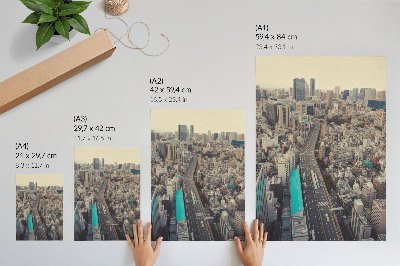 Zidni plakat Panorama grada, visoke zgrade, cesta