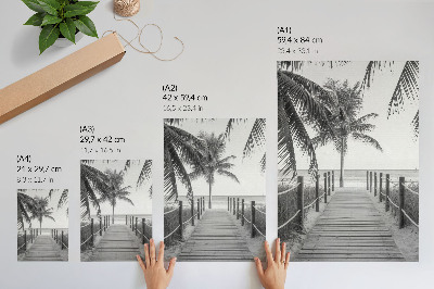 Dekorativni plakat Tropski mol, palme, pijesak, beskrajni horizont