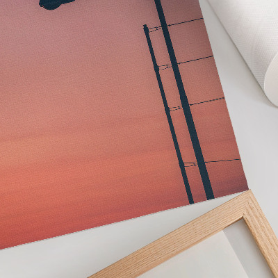 Dekorativni plakat Minimalistička lampa romantični zalazak sunca moderni