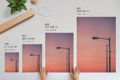 Dekorativni plakat Minimalistička lampa romantični zalazak sunca moderni