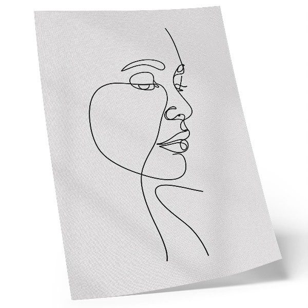 Plakat Minimalistička linija lica bez nepotrebnih detalja