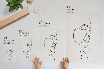 Plakat Minimalistička linija lica bez nepotrebnih detalja