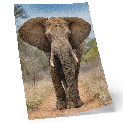 Zidni plakat Slon na stazi u afričkom krajoliku
