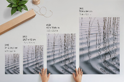 Plakat Valovi i linije na vodi, minimalistički motiv