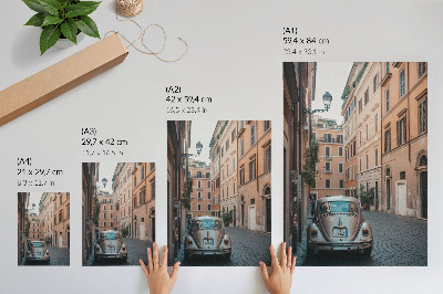 Dekorativni plakat Ulica s automobilom, klasična arhitektura