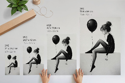 Zidni plakat Figura na rubu s balonom kao emocionalnom refleksijom