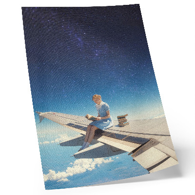Zidni plakat Knjige iz svemira Djevojka na krilu aviona