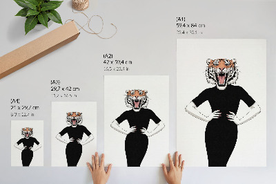 Plakat Nadrealistična kombinacija tigra i haljine
