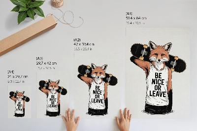 Dekorativni plakat Natpis na ploči Fox u mladenačkom stilu