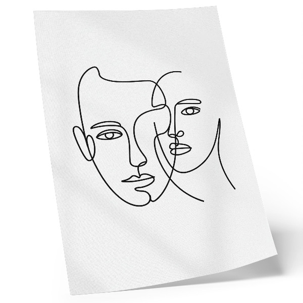 Plakat Minimalistički portreti, linijska umjetnost, dubina, emocije