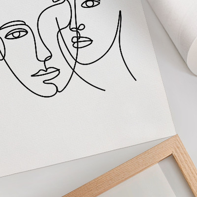 Plakat Minimalistički portreti, linijska umjetnost, dubina, emocije