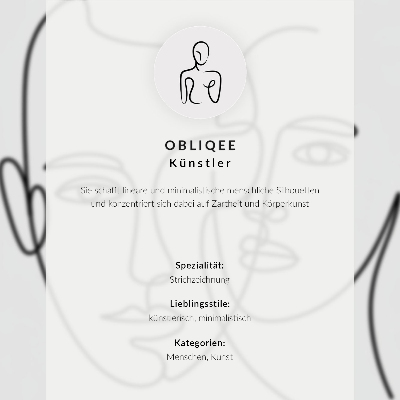 Dekorativni plakat Lica u tehnici linijske grafike, minimalizam, elegancija