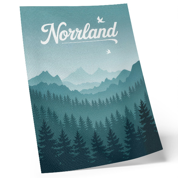 Zidni plakat Plave planine zeleno drveće svemir priroda