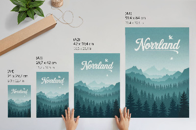 Zidni plakat Plave planine zeleno drveće svemir priroda