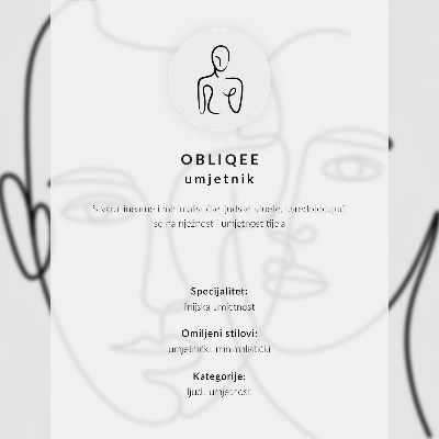 Dekorativni plakat Suptilni obris crne siluete na svijetloj pozadini