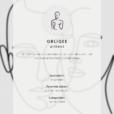 Dekorativni plakat Suptilni obris crne siluete na svijetloj pozadini