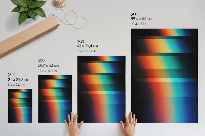 Dekorativni plakat Efekt dubine u šarenim horizontalnim prugama
