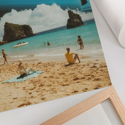 Tisak na platno Plaža s planetom iznad vode za sunčanog dana
