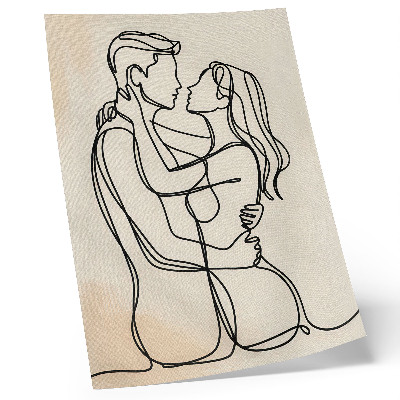 Plakat Minimalistički voljeni par bež pozadina