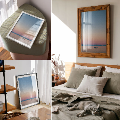 Dekorativni plakat Kajak na mirnom moru u pastelnim bojama