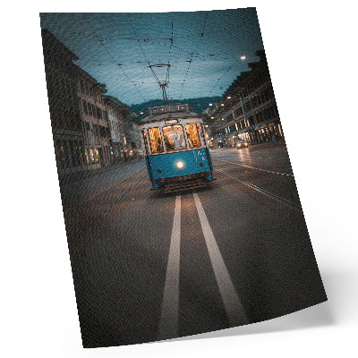 Plakat Večernja svjetla gradskog tramvaja retro energija