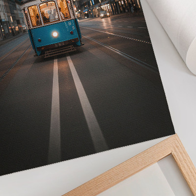 Plakat Večernja svjetla gradskog tramvaja retro energija