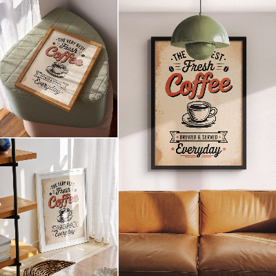Dekorativni plakat Šalica u retro stilu kafića