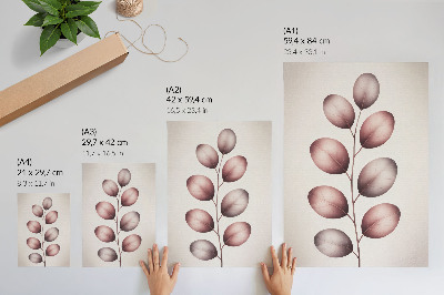Plakat Grana s ružičastim lišćem minimalizam lakoća