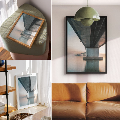 Dekorativni plakat Most preko vode minimalistička elegancija modernost