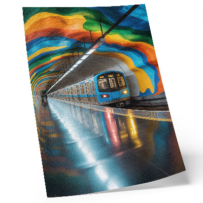Zidni plakat Energične dugine boje stropa iznad podzemne željeznice