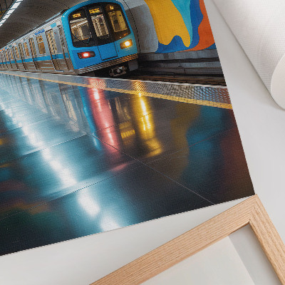 Zidni plakat Energične dugine boje stropa iznad podzemne željeznice