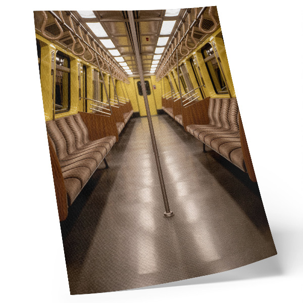 Zidni plakat Moderni interijer metroa od žutog drva