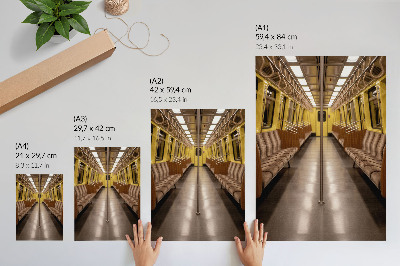 Zidni plakat Moderni interijer metroa od žutog drva